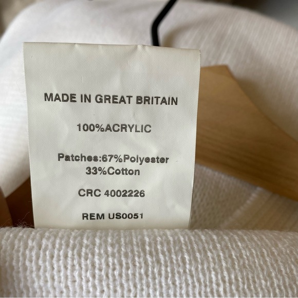 Vintage Military Equipment White Cardigan Sweater Great Britain Large - Picture 8 of 9